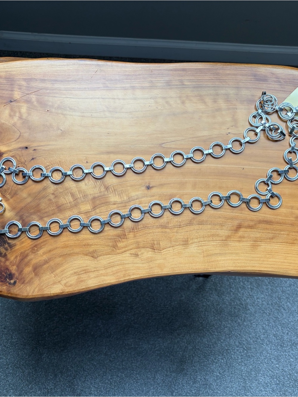 Silver Linked Circle Chain Belt